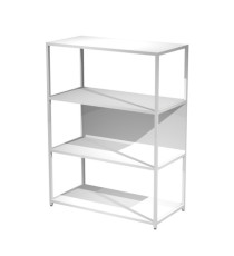 Libreria 4 ripiani Modular - 90 x 44 x 122 cm - struttura metal bianco - bianco