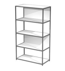 Libreria 5 ripiani Modular - 90 x 44 x 161 cm - struttura metal antracite - bianco