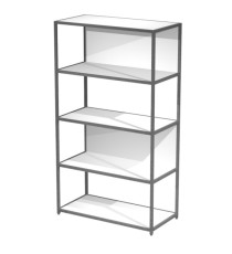 Libreria 5 ripiani Modular - 90 x 44 x 161 cm - struttura metal antracite - bianco