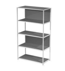 Libreria 5 ripiani Modular - 90 x 44 x 161 cm - struttura metal bianco - antracite