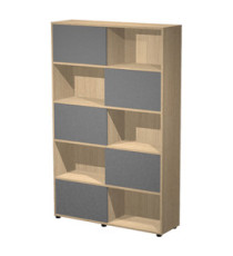 Libreria alta Essence - 5 ante scorrevoli - rovere/antracite
