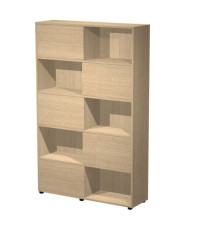 Libreria alta Tetris - 5  ripiani - ante scorrevoli - 120 x 35 x 191 cm - rovere/rovere Libreria alta Tetris - 5  ripiani - ante scorrevoli - 120 x 35 x 191 cm - rovere/rovere