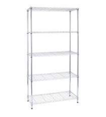 Libreria Archimede Light - 5 ripiani - acciaio cromato - 36x90x177 cm - Serena Group