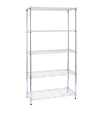 Libreria Archimede Light - 5 ripiani - acciaio cromato - 36x90x177 cm - Serena Group