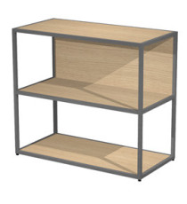 Libreria bassa a giorno Essence - 90 x 44 x 80 cm - Rovere/antracite