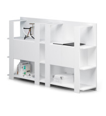 Libreria bassa Concept - 3 ripiani - 100x38,6x124 cm - bianco