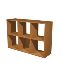 Libreria casellario Rainbow - 6 caselle - 104,1 x 29,2 x 69,8 cm - noce chiaro