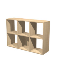 Libreria casellario Rainbow - 6 caselle - 104,1x29,2x69,8 cm - rovere