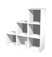 Libreria casellario Rainbow - 6 caselle a scalare - 104,1x29,2x103,9 cm - bianco