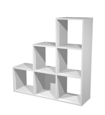 Libreria casellario Rainbow - 6 caselle a scalare - 104,1x29,2x103,9 cm - grigio alluminio