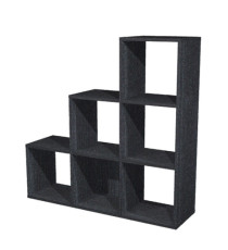 Libreria casellario Rainbow - 6 caselle a scalare - 104,1x29,2x103,9 cm - nero venato