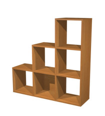 Libreria casellario Rainbow - 6 caselle a scalare - 104,1x29,2x103,9 cm - noce chiaro