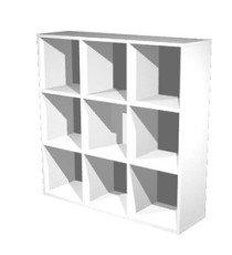 Libreria casellario Rainbow - 9 caselle - 104,1x29,2x103,9 cm - bianco