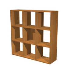 Libreria casellario Rainbow - 9 caselle - 104,1x29,2x103,9 cm - noce chiaro