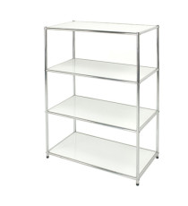 Libreria Easy System - 4 ripiani - acciaio cromato - 80x40x120 cm - bianco - Serena Group