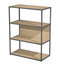 Libreria media a giorno Essence - 90 x 44 x 119 cm - Rovere/antracite