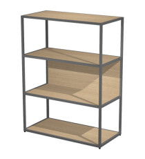 Libreria media a giorno Essence - 90 x 44 x 119 cm - Rovere/antracite