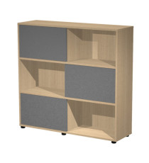 Libreria media Essence - 3 ante scorrevoli - rovere/antracite