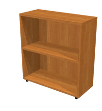 Libreria modulare bassa - a giorno - 76x32x81,5 cm - noce chiaro