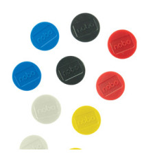 Magneti - diametro 3,2 cm - colori assortiti - Nobo - conf. 10 pezzi Magneti - diametro 3,2 cm - colori assortiti - Nobo - conf. 10 pezzi