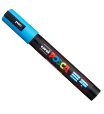 Marcatore a base d'acqua Uni Posca PC5M  - punta  tonda media da 1,8mm a 2,5mm - azzurro - Uni Mitsubishi Marcatore a base d'acqua Uni Posca PC5M  - punta  tonda media da 1,8mm a 2,5mm - azzurro - Uni Mitsubishi