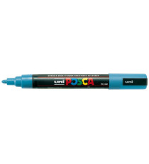 Marcatore a base d'acqua Uni Posca PC5M  - punta  tonda media da 1,8mm a 2,5mm - azzurro - Uni Mitsubishi