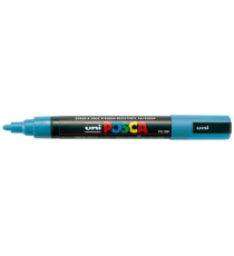 Marcatore a base d'acqua Uni Posca PC5M  - punta  tonda media da 1,8mm a 2,5mm - azzurro - Uni Mitsubishi