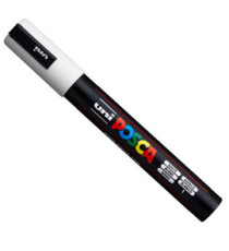 Marcatore a base d'acqua Uni Posca PC5M  - punta  tonda media da 1,8mm a 2,5mm - bianco - Uni Mitsubishi Marcatore a base d'acqua Uni Posca PC5M  - punta  tonda media da 1,8mm a 2,5mm - bianco - Uni Mitsubishi