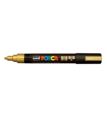 Marcatore a base d'acqua Uni Posca PC5M  - punta  tonda media da 1,8mm a 2,5mm - oro - Uni Mitsubishi Marcatore a base d'acqua Uni Posca PC5M  - punta  tonda media da 1,8mm a 2,5mm - oro - Uni Mitsubishi