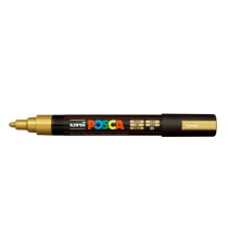 Marcatore a base d'acqua Uni Posca PC5M  - punta  tonda media da 1,8mm a 2,5mm - oro - Uni Mitsubishi Marcatore a base d'acqua Uni Posca PC5M  - punta  tonda media da 1,8mm a 2,5mm - oro - Uni Mitsubishi