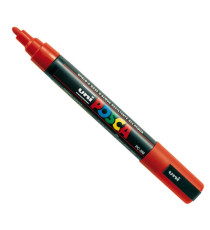 Marcatore a base d'acqua Uni Posca PC5M  - punta  tonda media da 1,8mm a 2,5mm - rosso - Uni Mitsubishi