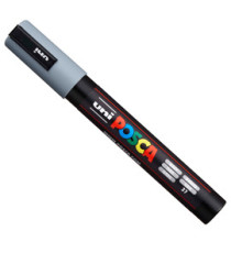 Marcatore a base d'acqua Uni Posca PC5M  - punta tonda media da 1,8mm a 2,5mm - grigio - Uni Mitsubishi Marcatore a base d'acqua Uni Posca PC5M  - punta tonda media da 1,8mm a 2,5mm - grigio - Uni Mitsubishi