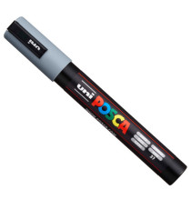Marcatore a base d'acqua Uni Posca PC5M  - punta tonda media da 1,8mm a 2,5mm - grigio - Uni Mitsubishi Marcatore a base d'acqua Uni Posca PC5M  - punta tonda media da 1,8mm a 2,5mm - grigio - Uni Mitsubishi