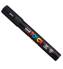 Marcatore a base d'acqua Uni Posca PC5M  - punta tonda media da 1,8mm a 2,5mm - nero - Uni Mitsubishi Marcatore a base d'acqua Uni Posca PC5M  - punta tonda media da 1,8mm a 2,5mm - nero - Uni Mitsubishi