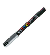 Marcatore a base d'acqua Uni Posca Pen PC1M - punta extra fine 0,7mm - argento  - Uni Mitsubishi Marcatore a base d'acqua Uni Posca Pen PC1M - punta extra fine 0,7mm - argento  - Uni Mitsubishi