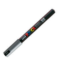 Marcatore a base d'acqua Uni Posca Pen PC1M - punta extra fine 0,7mm - argento  - Uni Mitsubishi Marcatore a base d'acqua Uni Posca Pen PC1M - punta extra fine 0,7mm - argento  - Uni Mitsubishi