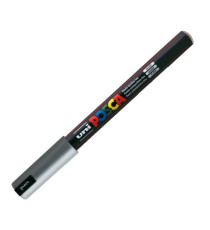 Marcatore a base d'acqua Uni Posca Pen PC1M - punta extra fine 0,7mm - argento  - Uni Mitsubishi