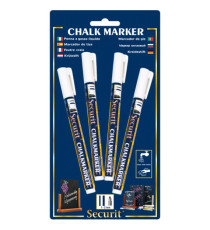 Marcatore a gesso liquido - punta fine da 1,00-2,00 mm - bianco - Securit - conf. 4 pezzi