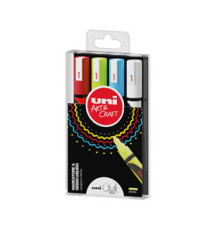 Marcatore a gesso liquido Uni Chalk Marker - punta tonda 1,80 - 2,50 mm - Uni Mitsubishi - busta 4 pezzi Marcatore a gesso liquido Uni Chalk Marker - punta tonda 1,80 - 2,50 mm - Uni Mitsubishi - busta 4 pezzi