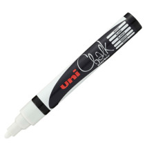 Marcatore a gesso liquido Uni Chalk Marker - punta tonda da 1,80 - 2,50 mm - bianco - Uni Mitsubishi Marcatore a gesso liquido Uni Chalk Marker - punta tonda da 1,80 - 2,50 mm - bianco - Uni Mitsubishi