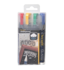 Marcatore a gesso liquido waterproof - punta da 2,00 - 6,00 mm - colori assortiti - Securit - conf. 4 pezzi