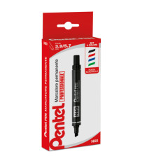 Marcatore permanente N60 - punta scalpello  - astuccio 4 colori assortiti - Pentel