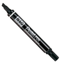 Marcatore permanente N60 - punta scalpello - nero - Pentel Marcatore permanente N60 - punta scalpello - nero - Pentel