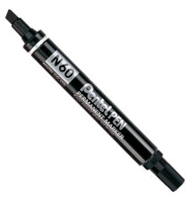 Marcatore permanente N60 - punta scalpello - nero - Pentel Marcatore permanente N60 - punta scalpello - nero - Pentel