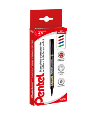 Marcatore permanente N850 - punta tonda - astuccio 4 colori assortiti - linea Amiko - Pentel Marcatore permanente N850 - punta tonda - astuccio 4 colori assortiti - linea Amiko - Pentel