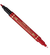 Marcatore permanente Twin tip - doppia punta fine-extra fine - rosso - Pentel