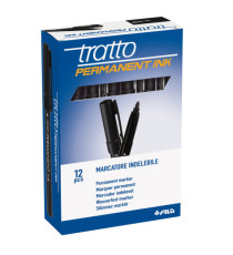 Marcatore Tratto Permanent Ink - punta tonda 2,00mm - nero - Tratto - conf. 12 pezzi