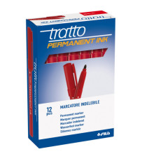 Marcatore Tratto Permanent Ink - punta tonda 2,00mm - rosso - Tratto - conf. 12 pezzi Marcatore Tratto Permanent Ink - punta tonda 2,00mm - rosso - Tratto - conf. 12 pezzi
