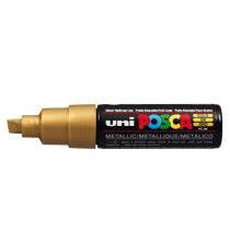 Marcatore Uni Posca PC8K  - punta a scalpello 8mm - oro - Uni Mitsubishi Marcatore Uni Posca PC8K  - punta a scalpello 8mm - oro - Uni Mitsubishi