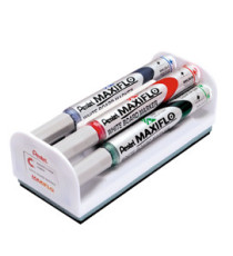Marcatori Maxiflo + cancellino - punta conica 4 mm - colori assortiti - Pentel - set 4 + 1 pezzi Marcatori Maxiflo + cancellino - punta conica 4 mm - colori assortiti - Pentel - set 4 + 1 pezzi